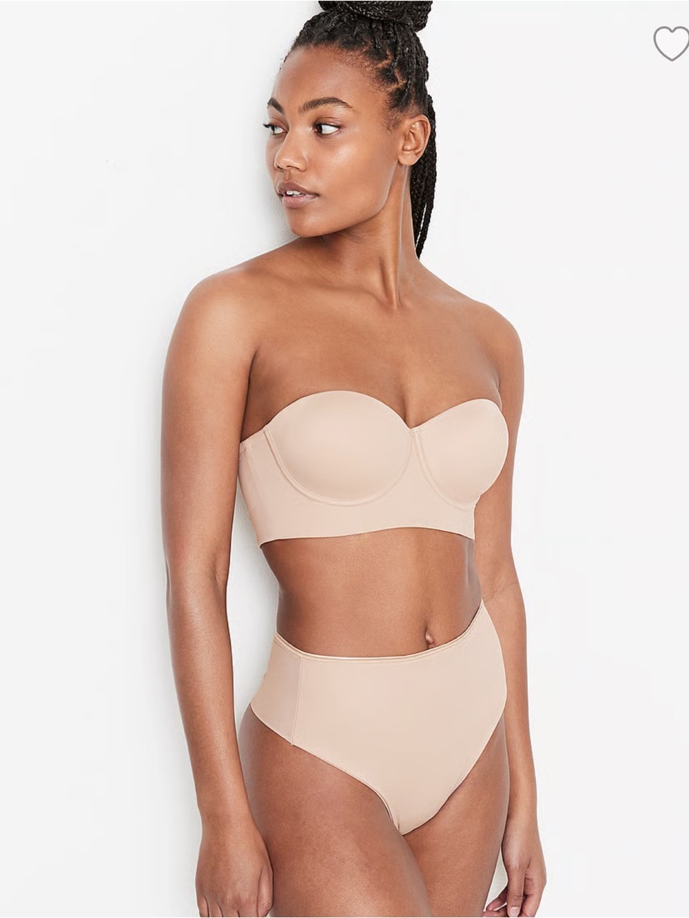 Strapless Longline Bandeau Bra in Nude